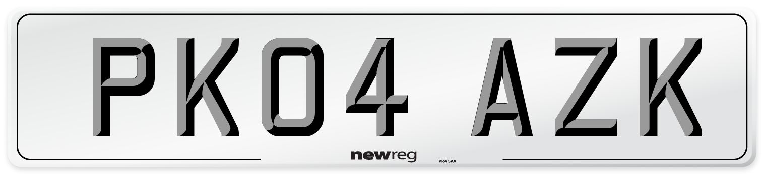 PK04 AZK Number Plate from New Reg